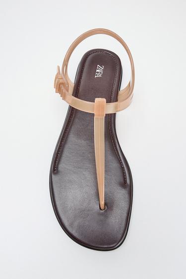 JELLY TOE POST SANDALS - Dark tan by Zara