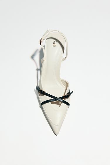 STRAPPY HEELED BUCKLED SHOES - white by Zara
