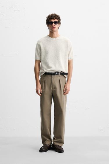 BOUCLÉ TEXTURED KNIT T-SHIRT - Ecru / Beige by Zara - Image 0