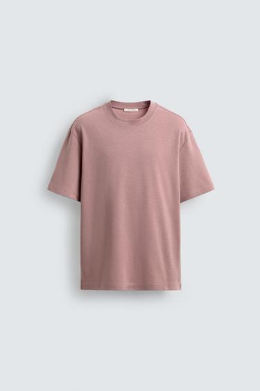 RELAXED FIT INTERLOCK T-SHIRT - Dusty pink by Zara