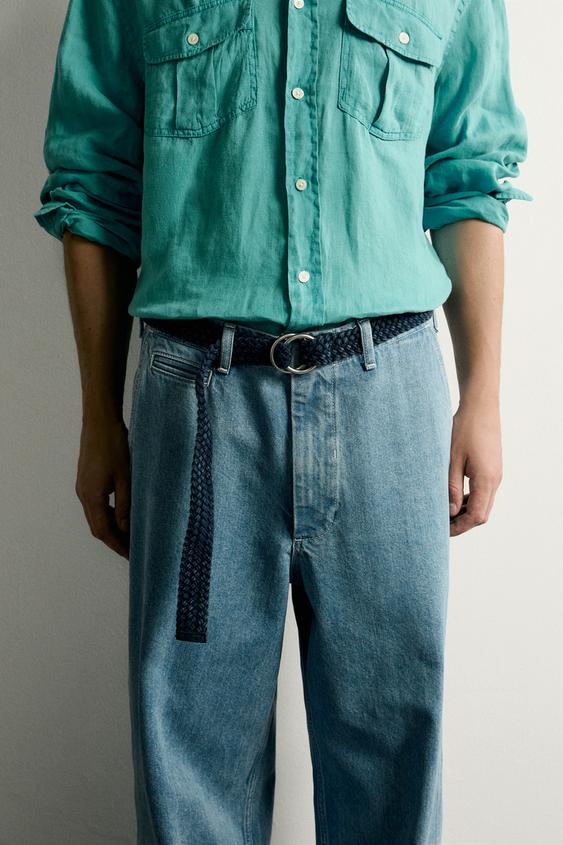 BRAIDED COTTON BELT - Navy blue by Zara - Image 0