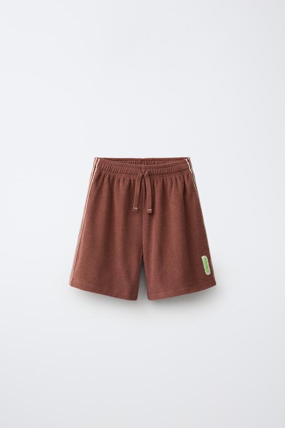 PUKAS SURF TERRY BERMUDA SHORTS - Brown by Zara - Image 0