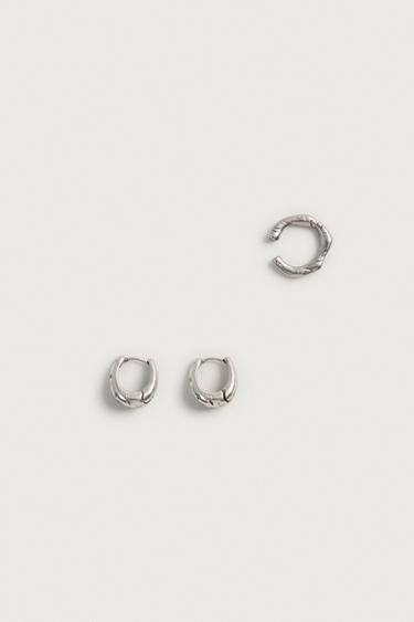 3-PACK MISMATCHED EARRINGS - Silver by Zara