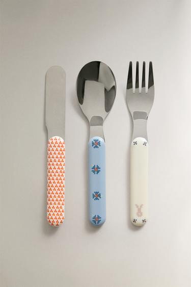 CHILDREN'S CUTLERY SET WITH RABBITS - Multicoloured by Zara