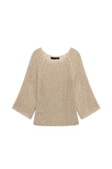 POINTELLE KNIT JUMPER - Sand by Zara
