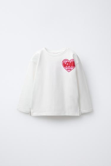 RAISED PRINT T-SHIRT - White by Zara