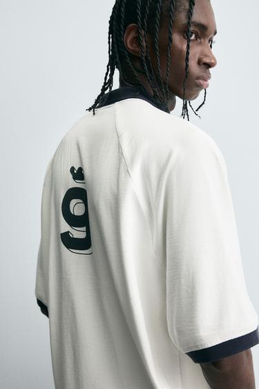 RETRO FOOTBALL PRINT POLO SHIRT - White by Zara