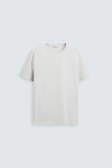 BASIC SLIM FIT T-SHIRT - Pearl grey by Zara