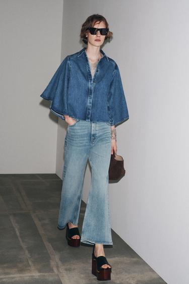 ZW COLLECTION DENIM KIMONO SHIRT - Blue by Zara
