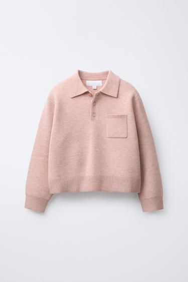POLO KNIT SWEATER - Pale pink by Zara - Image 0