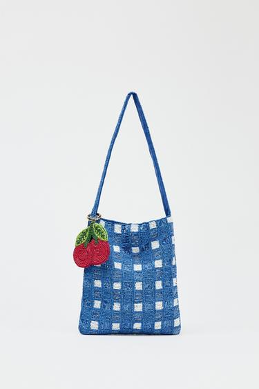 FANTASY BEADED MINI BUCKET BAG - Blue by Zara