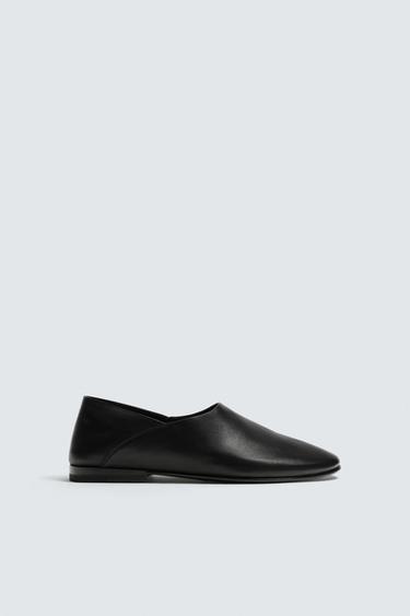 LEATHER LOAFERS - Black by Zara