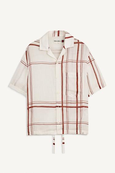 CHCKD SHRT - Ecru / Red by Zara