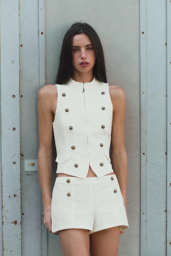 BUTTON ZIP TOP - Oyster-white by Zara - Image 0