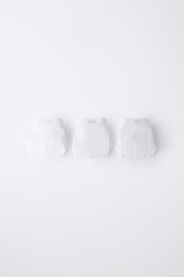 AGES 2-6 / THREE-PACK OF PLAIN BOXERS WITH LABEL - White by Zara - Image 0