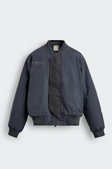 TEXTURED BOMBER JACKET X SR_A - Blue / Grey by Zara