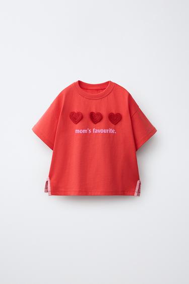 CROCHET FLOWER T-SHIRT - Red by Zara
