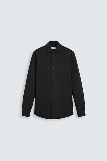 TEXTURED STRETCH SHIRT - Black by Zara