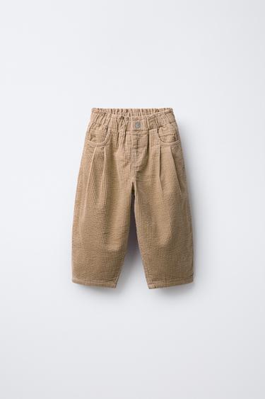 CORDUROY TROUSERS WITH FLEECE LINING - Sand by Zara