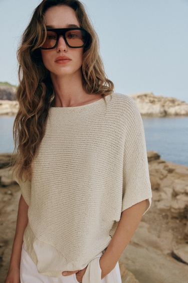 KNIT TOP WITH KNOT DETAIL - Light beige by Zara
