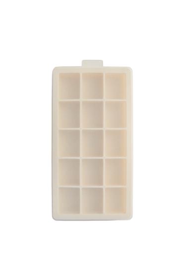 SILICONE ICE BUCKET TRAY WITH 15 ICE CUBES - Cream by Zara