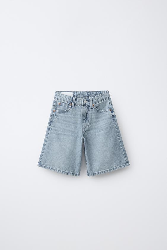 LONG DENIM BERMUDA SHORTS - Blue by Zara - Image 0