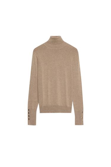 BASIC PLAIN KNIT JUMPER - Mink marl by Zara