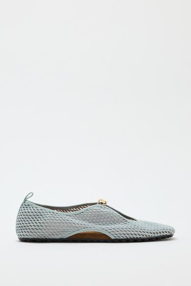 SPORT MESH BALLET FLATS - Blue by Zara