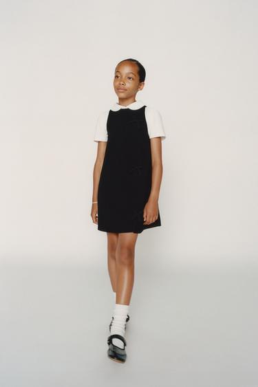 PINAFORE DRESS WITH BOWS - Black by Zara