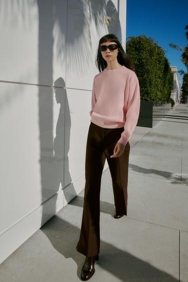 PLAIN KNIT JUMPER - Light pink by Zara