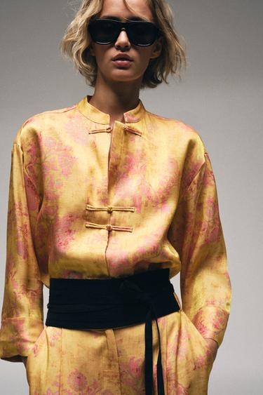PRINTED SHIRT WITH FROG FASTENING - Multicoloured by Zara