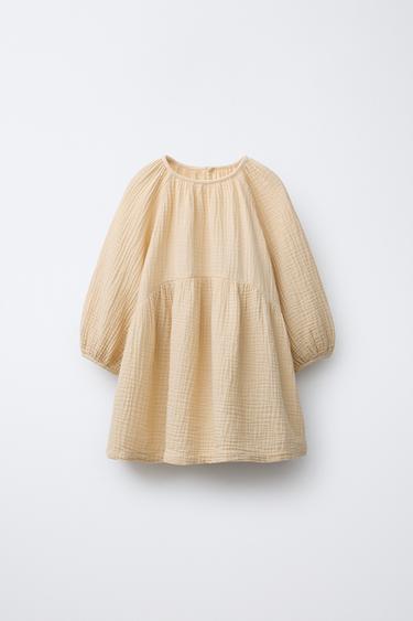 COTTON GAUZE DRESS - Mid-yellow by Zara - Image 0