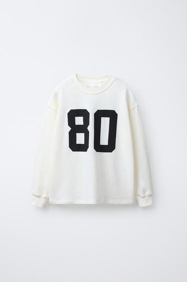 NUMBER AND SLOGAN PRINT T-SHIRT - Ecru by Zara