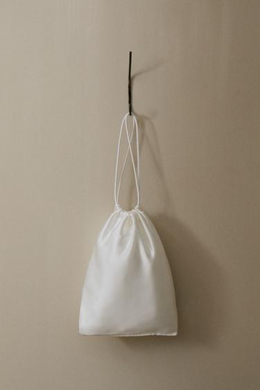 LARGE SILK BAG - White by Zara