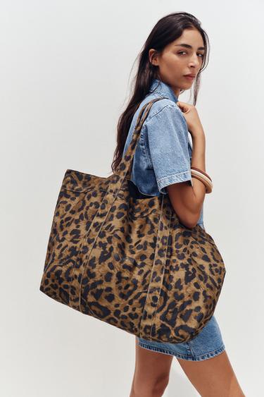 ANIMAL PRINT TWILL MAXI BAG - Leopard by Zara - Image 0