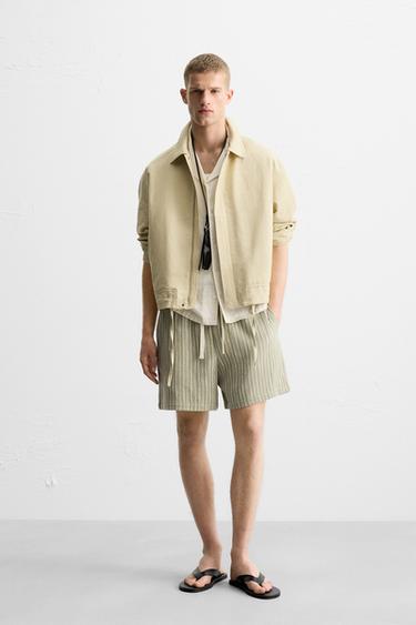 TEXTURED BERMUDA SHORTS - Light green by Zara - Image 0