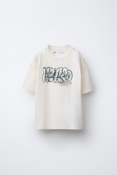 GRAFFITI PRINT T-SHIRT - Ecru by Zara - Image 0
