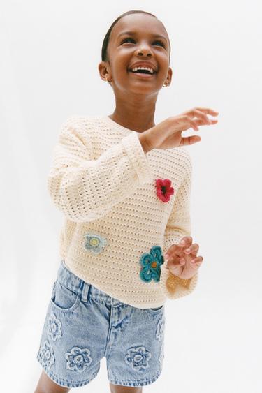 FLORAL KNIT SWEATER - Ecru by Zara