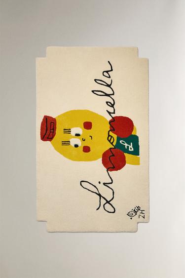 KIDS' LIMONCELLA X THE ANIMALS SENTINEL WOOL RUG - Light beige by Zara