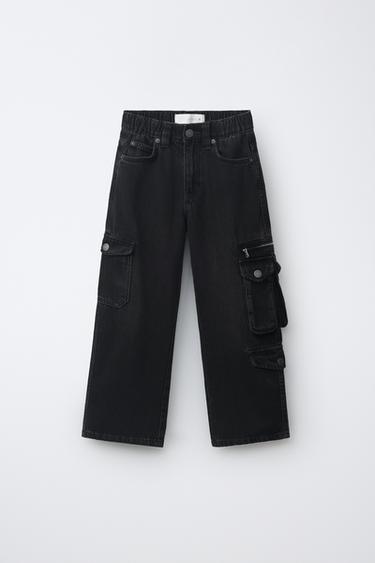 MULTI-CARGO JEANS - Black by Zara