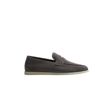CASUAL LEATHER LOAFERS - Taupe Grey by Zara
