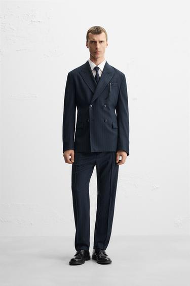 PINSTRIPE SUIT BLAZER - LIMITED EDITION - Blue by Zara - Image 0