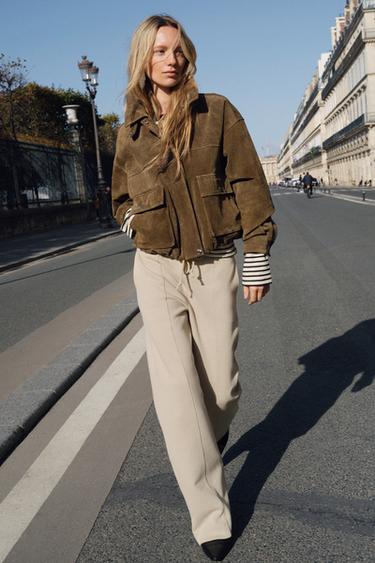 SOFT WIDE-LEG TROUSERS - Sand by Zara