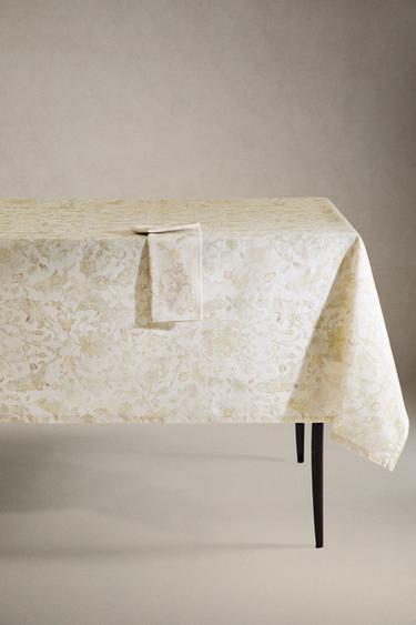 DAMASK PRINT TABLECLOTH - Light green by Zara - Image 0