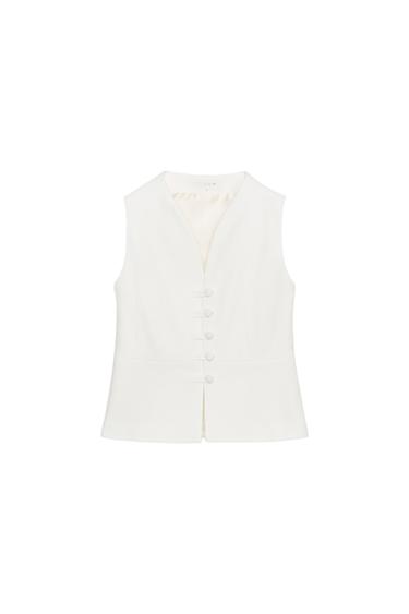 PEPLUM WAISTCOAT - Ecru by Zara