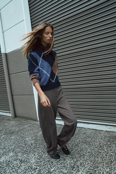 STRAIGHT-LEG HIGH-WAIST TROUSERS - brown vigore by Zara