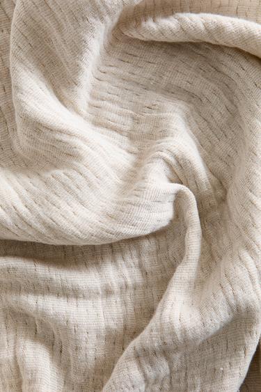 COTTON THROW - Beige by Zara