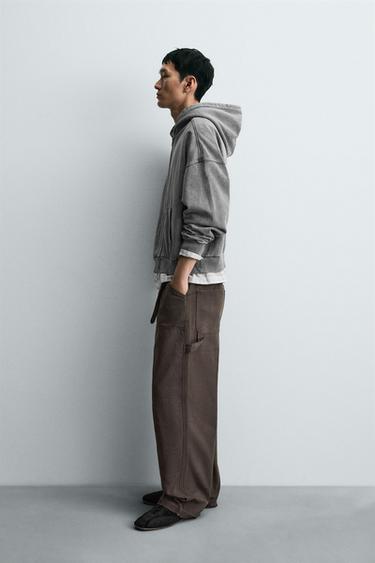SPLATTER CARPENTER TROUSERS - Brown by Zara