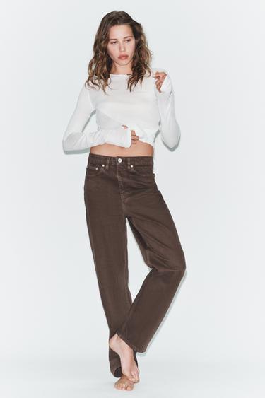 TRF MOM FIT HIGH-WAIST JEANS - Brown by Zara