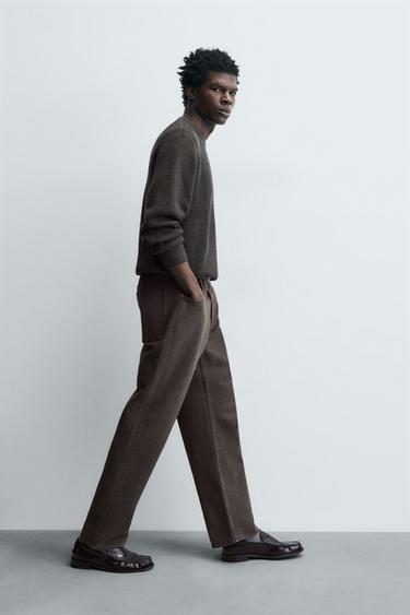 STRAIGHT FIT JEANS - Brown by Zara
